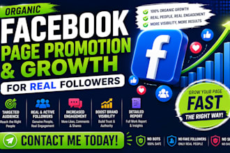 organic facebook page promotion and growth for real followers