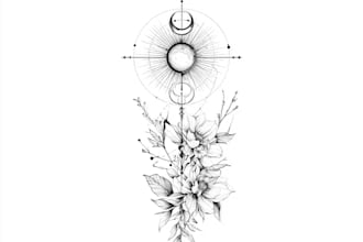 design a custom minimalist tattoo art