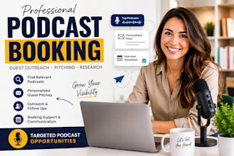 podcast booking service to find relevant shows and pitch you as a podcast guest