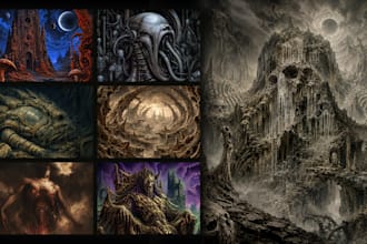 create dark atmospheric metal album cover artwork
