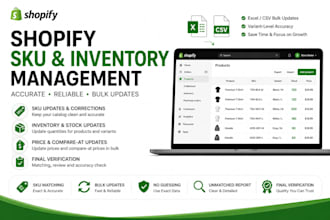 update shopify skus, variants, inventory and prices