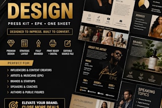 design a professional media kit, press kit, epk, design a professional media kit