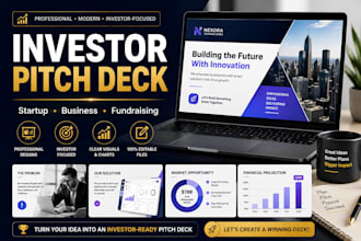 design a compelling startup pitch deck for investors fundraising and business