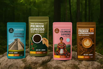 design coffee label coffee packaging stand up pouch restaurant branding doypack