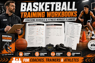 design basketball training workbook coaching manual and fitness workout planners