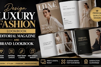 design luxury fashion lookbook, editorial magazine and brand lookbook