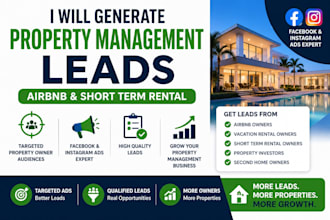 set up property management lead generation ads for airbnb and short term rentals