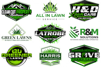 do modern lawn care, mowing, landscaping, agriculture and hydroseeding logo