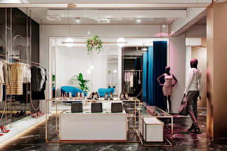 upgrade 3d boutique store layout,window display concept,storefront, spa,salon 3d