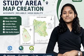 create professional study area maps and gis location maps