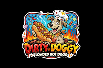 create wonderful and excellent hot dog logo design