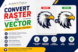 convert raster image to vector manually in ai eps svg PDF