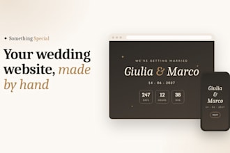 design a custom wedding or event website with animations