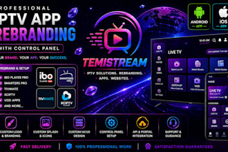 rebrand ibo player pro, smarter pro, tivimate ,xciptv vod app with control panel