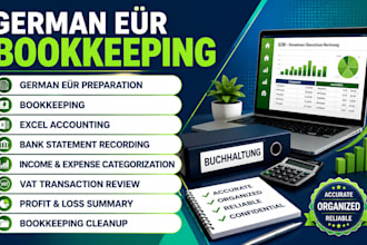 prepare german eÜr, bookkeeping, excel accounting and vat review