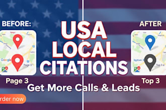 create 100 high da USA local citations for google maps ranking