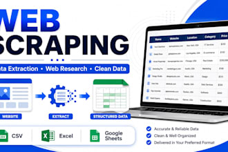 do web scraping, data extraction and web research