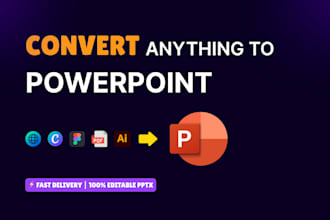convert and format pdf to powerpoint, figma, ai, website to pptx