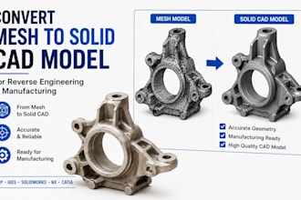 convert mesh to solid cad model for reverse engineering and manufacturing
