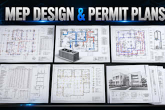 create mep, plumbing, electrical and hvac permit plans for USA