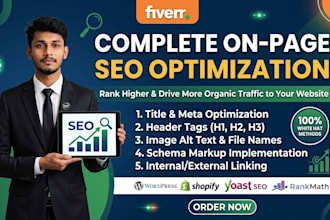 do complete wordpress and shopify on page SEO optimization