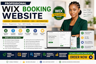 build redesign wix booking website wix studio hotel salon cleaning business