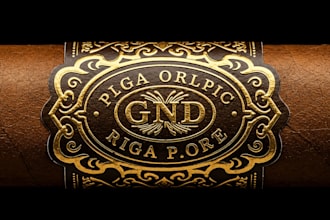 do vintage premium cigar band, logo, label cigar box design for your business