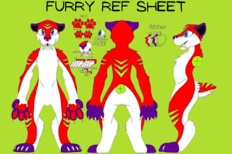 draw furry reference sheet character design anthro ref sheet oc furry character