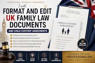 format and edit uk family law document and child custody agreements
