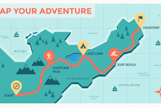 design custom travel route map of your trip or journey