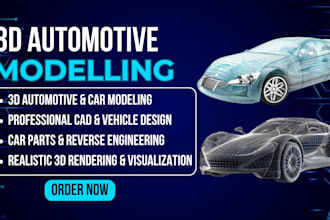 create 3d automotive cad models, vehicle parts and product designs