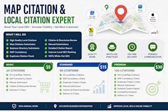 build high quality local citations and map citations for local SEO