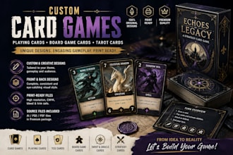 design custom card games, playing cards and board game cards