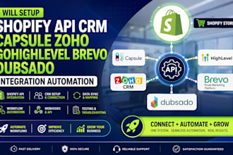 shopify api crm capsule zoho gohighlevel brevo dubsado integration automation