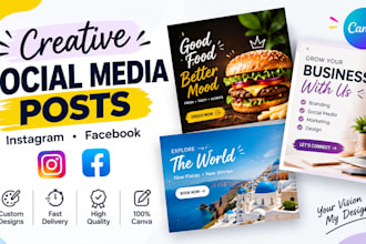 create professional social media posts design in canva