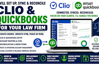 set up, sync and reconcile clio and quickbooks for your law firm