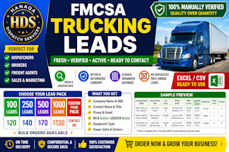 provide verfied, authorized and active fmcsa carrier leads