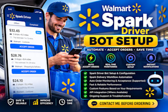 setup spark driver bot, spark delivery bot auto accept orders bot, spark