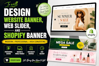 design website banner, web slider, and shopify banner