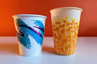 do design paper cup and coffee cups and mug illustration design