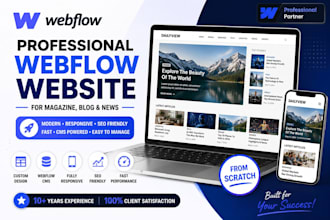 build a professional webflow website for magazine blogs