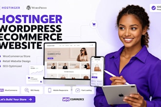 design hostinger wordpress ecommerce website, online store and woocommerce store