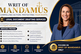 expertly draft, review and edit a writ of mandamus complaint for uscis delays