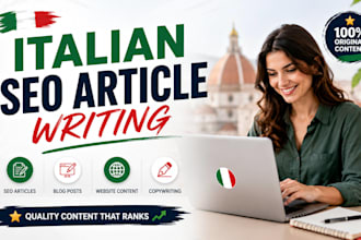 write SEO optimized italian articles and blog posts