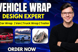 design car wrap, vehicle wrap, van, truck and trailer  wrap design