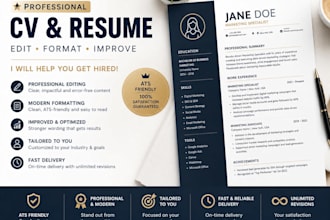 professionally edit, format and improve your CV or resume