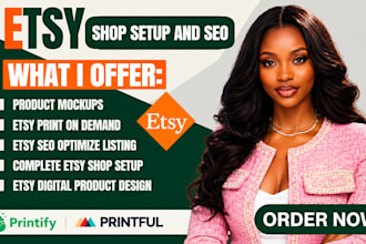 design etsy digital product setup etsy shop and optimize etsy listings