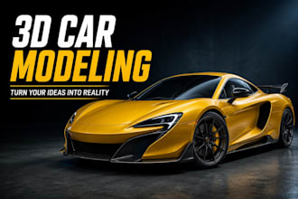 create 3d car modelling, automative car design and rendering and 3d printing