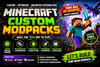 create, install and configure custom minecraft mod packs