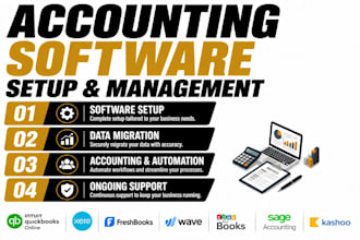 setup quickbooks online xero freshbooks wave zoho books sage accounting kashoo